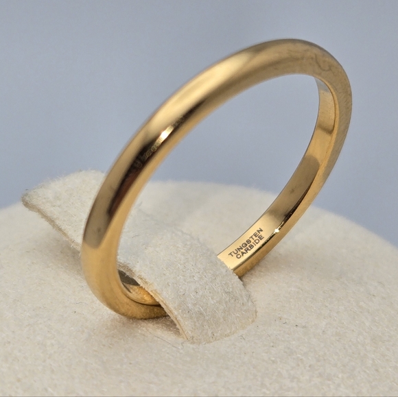 Tungsten Carbide Women’s Wedding Band 1/16" Slim Bridal Ring Size 8.75 - Picture 1 of 6